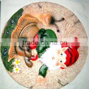 Polyresin Santa Claus Stepping Stone For Garden Decoration Craft