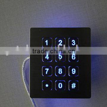 12 Keys Waterproof Numeric Keypad With Rear Panel Mounting