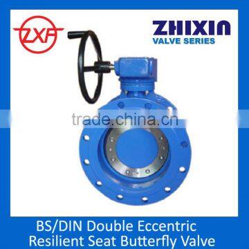 DI BS EN593 Resilient Seated flanged Double Eccentric Butterfly Valve