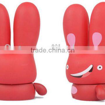 OEM Cute Big Head Cartoon Rabbit PVC Vinyl Toys/Custom made Cartoon Animal PVC Vinyl Figures/OEM PVC Vinyl Figure Toys Maker