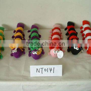 beautiful customized soft plush stuffed 6-colour caterpillar animal toy with big plastic eyes for valentine day