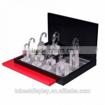 Excellent Carftship Exhibition Luxury Countertop Acrylic Watch Holder/wrist Watch Holder/display for Watch With Silk Print Logo