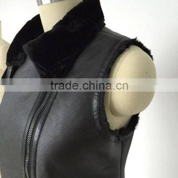 Ladies PU Faux Fur Vest Black Wholesale Models
