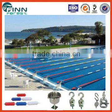 Water sport swim competition equipment have red, green, blue white color 20cm lane ropes for swimming pools