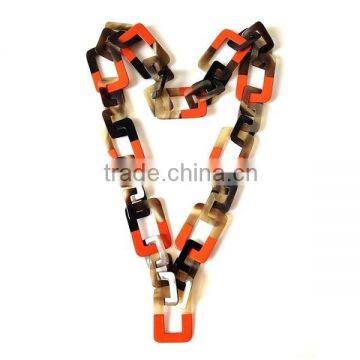 VietNam best selling eco-friendly nice orange lacquer buffalo horn necklace jewelry