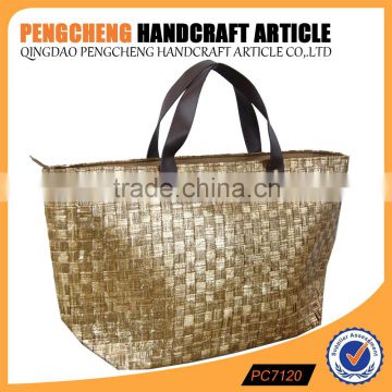 Wholesale paper straw with beach bag women's handbag pvc handle