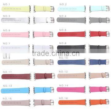 38mm Soft PU Leather Strap Wrist Band Replacement Watch Band with Metal Clasp for Apple Watch Sport Edition