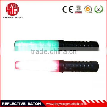 Red or green police traffic baton