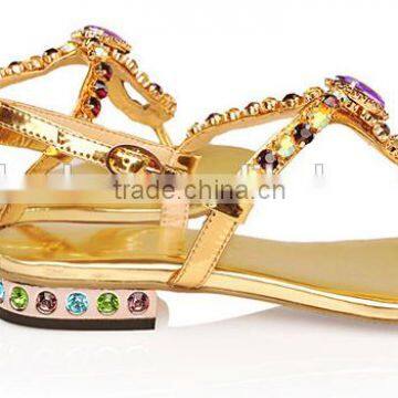 Fancy Girls Flat Slingback Sandal Shoes With Crystal Decorations photo-4