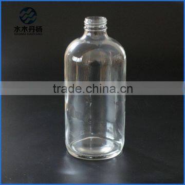 500ml 16oz Clear Boston Round Glass Bottle Pharmaceutical Clear Boston Bottle With Gold Screw Cap Quality Choice photo-5
