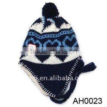 jacquard acrylic knitting winter cap