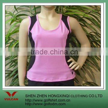 Pink ladies sports tank top/polyester+spandex