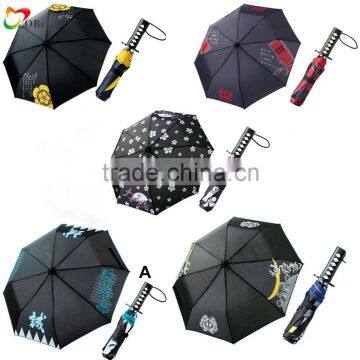 three folding sword rain umbrella