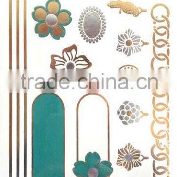 Flash gold body temporary sexy tattoo sticker,flashy metallic tattoos