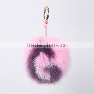 2016 popular alphabet fur ball keychains letter fur pendant alphabet fox fur pompom bag charm KZ160059