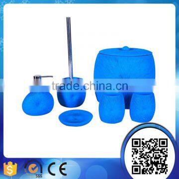 Hotel blue resin simply bathroom accessories sets                        
                                                                                Supplier's Choice