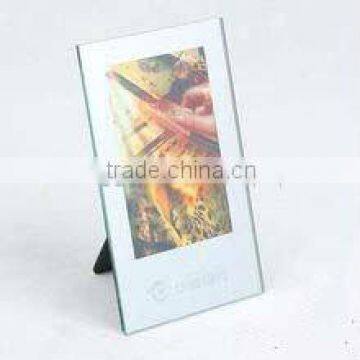 multifunction white color stand on the table tempered glass photo frame