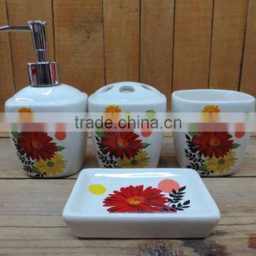 cosmos decal ceramic 4pcs complete bathroom accessories