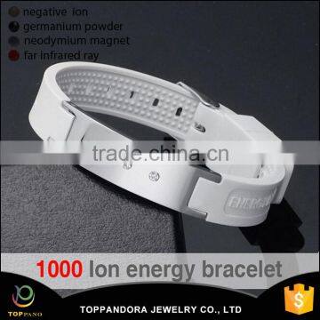 Promotion blood circulation health care silicone bracelets with bio magnetic negative ion