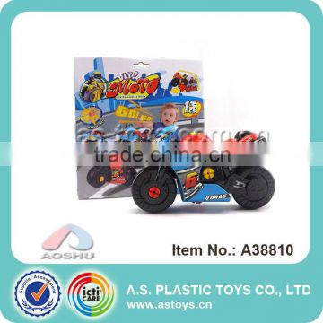 Pull back free assembly diy motorcycle toys