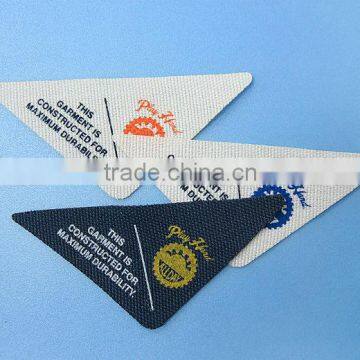 Unique Design Die Cut Heavy Starch Coating Woven Main Canvas Patch