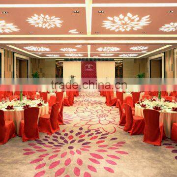 Wool and nylon carpet roll for banquet hall use with custom made design