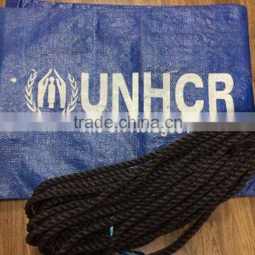 Win the bidding UNHCR 4*6m coloured tarpaulin printing logo