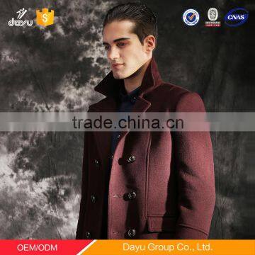 Hot Selling Purplish Red Winter Thick Warm Stock German Woolen Coat Wool Cashmere Blended Coat photo-6
