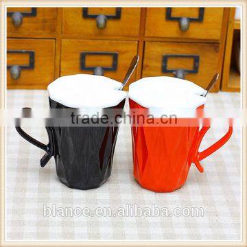 ceramic wrinkle mug red and black irregular shape mug