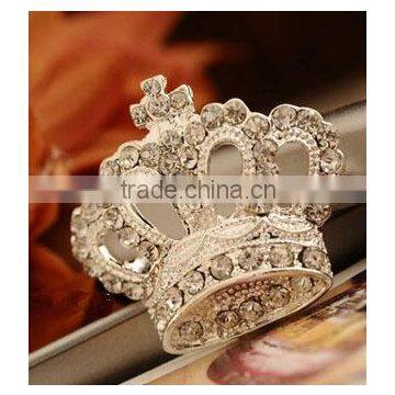 elegant imperial crown full crystal cross women brooch pin