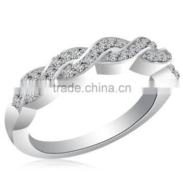 Sparkly Micro Pave Setting Good Quality Zircon Wedding Bands Twisted Ring For Unisex photo-2
