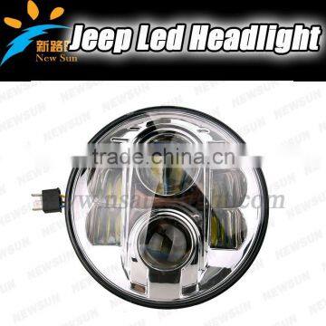 New 7inch Round high low beam for jeep wrangler led headlight