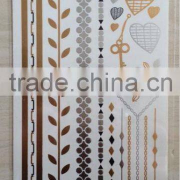 NEW Gold Silver Flash Tattoo With Stock Glitter Metallic Temporary Tattoo, 2014 New and High Quality Tattoo