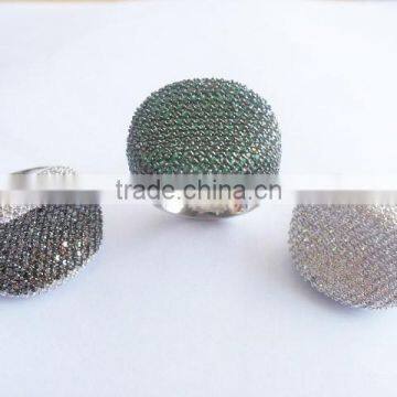 925 Sterling Sliver Square Shape Gemstone Ring