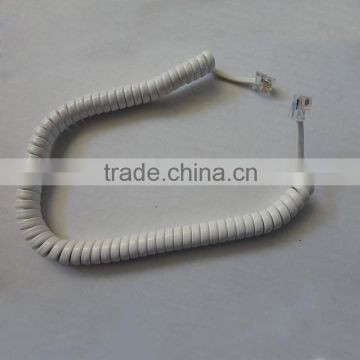 24AWG 7x0.20mm bare copper stranded pp core spiral telephone cord with REACH certificate