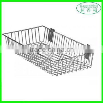 Metal Chrome 300 x 600 x 300mm Slatwall Basket