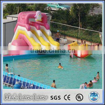 2015 plastic playground balls inflatable water slide blower for children