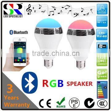 Chinese low price China IOS and Android blue tooth LED RGB bluetooth speaker bulb light