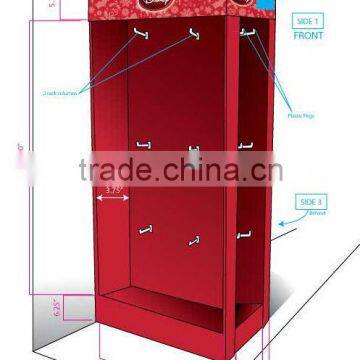 paper peg hook display, corrugated paper peg hook display, peg hook display