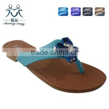 2016 newest rhinestone flower flip flop ladies slippers and shoes