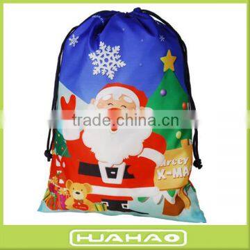 christmas santa sack non woven drawstring gift bag