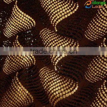 Wholesale 3d fabric for dress with sequins embroidery design