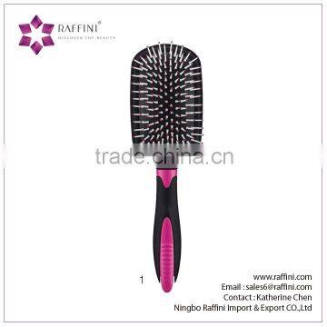 Raffini New PatternedWholesalePlastic with rubber coating finishPaddle hairbrush