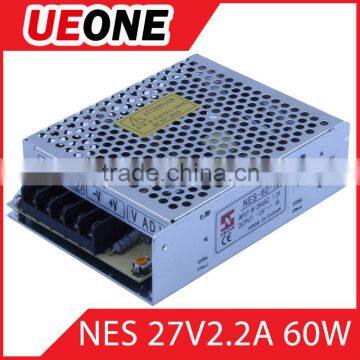 Hot sale 60w 27v 2.2a switching power supply CE factory price NES-60-27