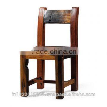 Spes Ultra Modern Dining Room Chair , Industrial Reclaimed Wood Dining Chair