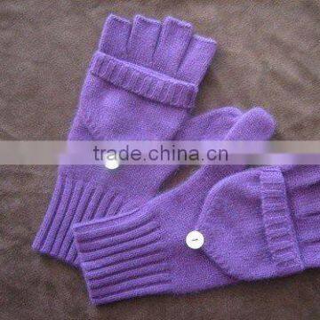 100%cashmere knitted Mittens Gloves