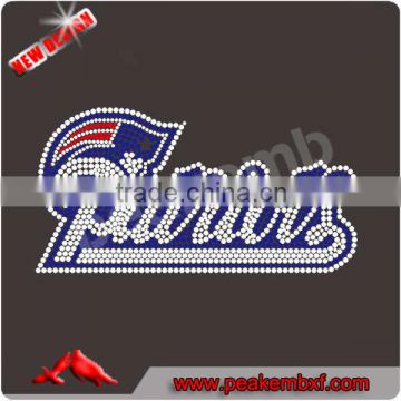 Wholesale Iron on Rhinestone Applique for Patriots Rhinestone Transfer for Clothing