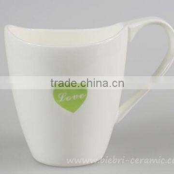 280ml New Customized Logo Decal Artwork Drawing Designed Ceramic Porcelain Coffee Tea Mug Cup Set