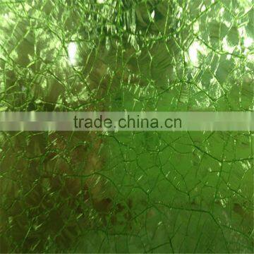 decorative ice flower painted glass for kitchen cabinet glass