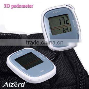 3D calorie and distance precise pedometer manual with clock